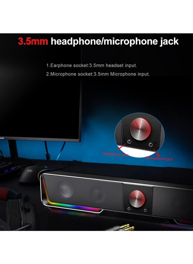 REDRAGON - GS570 Darknets Support aux 3.5 Surround Speakers Column Sound bar for Computer PC loudspeakers (D As Show) - Image 1