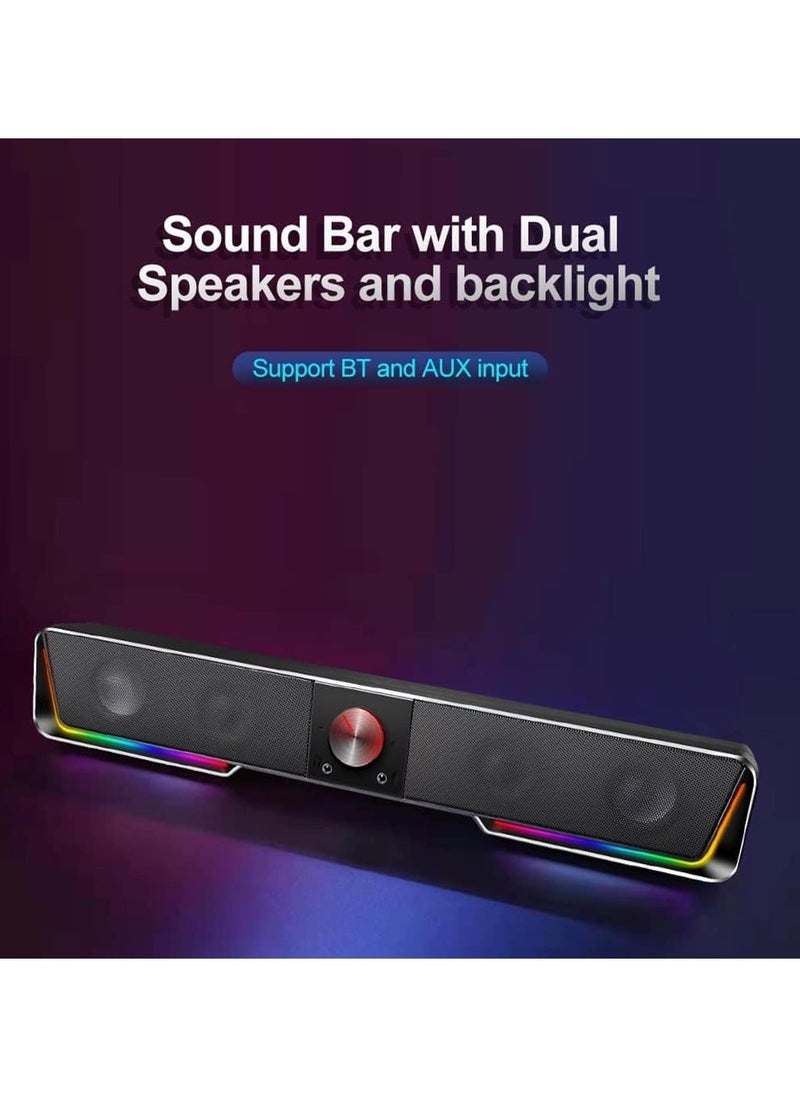 REDRAGON - GS570 Darknets Support aux 3.5 Surround Speakers Column Sound bar for Computer PC loudspeakers (D As Show) - Image 1