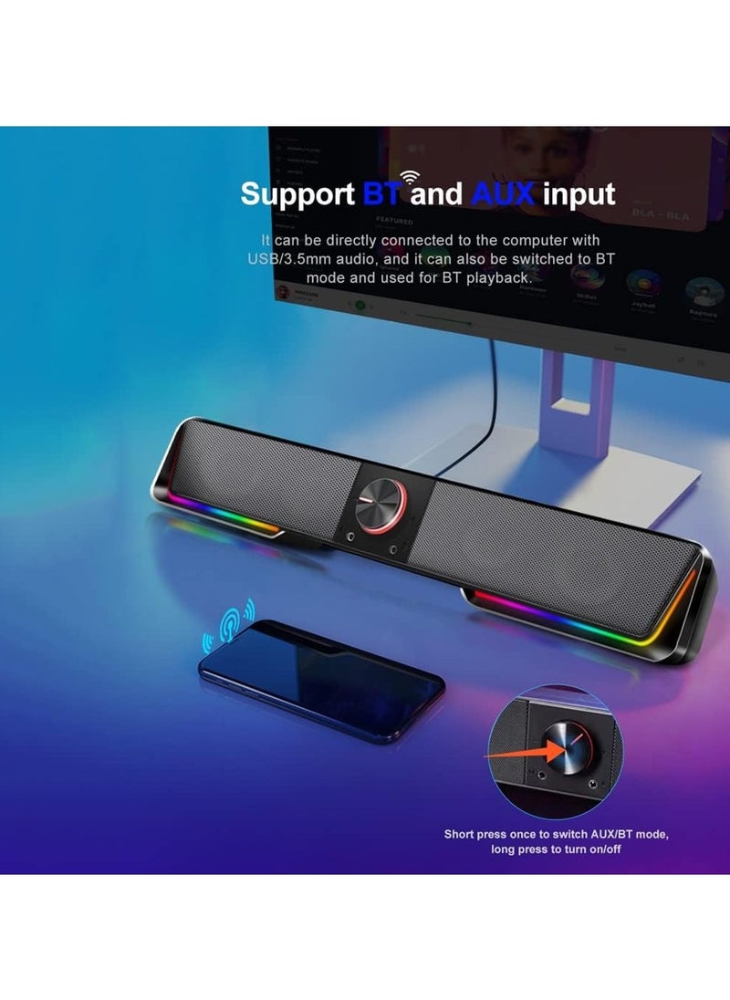 REDRAGON - GS570 Darknets Support aux 3.5 Surround Speakers Column Sound bar for Computer PC loudspeakers (D As Show) - Image 1