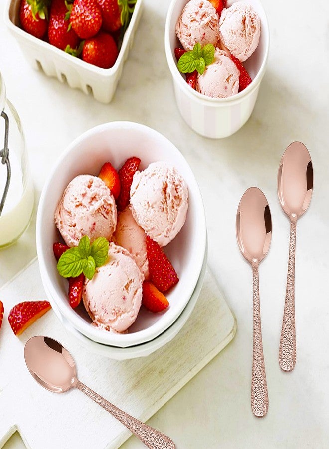 E-far ملاعق قهوة صغيرة E-far 12 قطعة، 6 إنش من الفولاذ المقاوم للصدأ، ملاعق إسبريسو مصغرة للقهوة/السكر/الشاي، تصميم مطروق ومقاوم للصدأ، تشطيب مرآة-نحاسي - Image 5