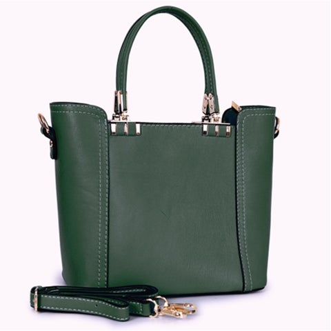 Elegant Green Leather Women's Handbag & Shoulder Bag