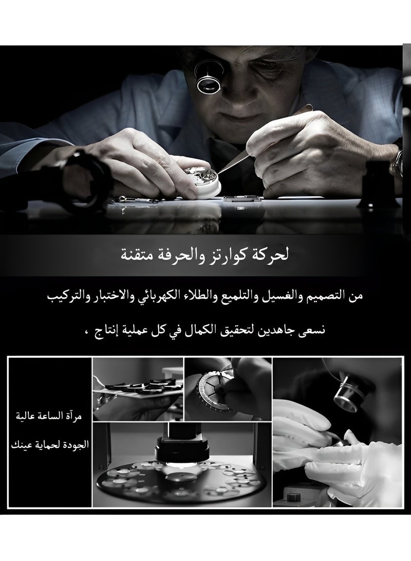 ريوكل ساعة رجالية كرونوغراف عصرية للأعمال بحزام من الفولاذ المقاوم للصدأ وحركة كوارتز تناظرية ومقاومة للماء للاستخدام اليومي وتاريخ تلقائي ساعات يد ترفيهية - Image 5