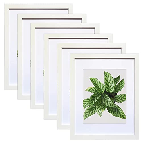 SESEAT 11x14 Picture Frames White Display Pictures 8x10 With mat or 11x14 Prints Without Mat Wall Mounting 6PCS