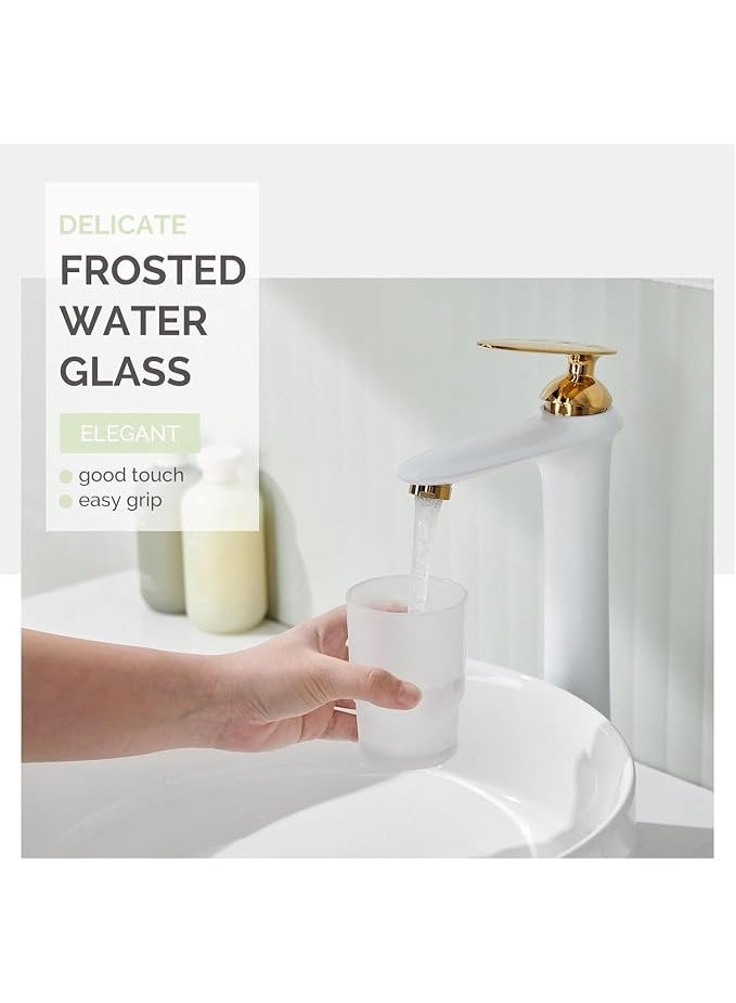 Angle Simple Frosted Glass Tumbler, Thick Glass Cup Replacement, Bathroom Toothbrush and Toothpaste Holder, Water Glasses, Bathroom Cup, Tumbler Cup, Rinsing Glass Cup, Drinkware Glassware - Image 4