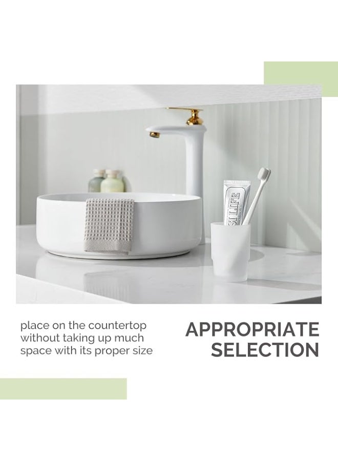 Angle Simple Frosted Glass Tumbler, Thick Glass Cup Replacement, Bathroom Toothbrush and Toothpaste Holder, Water Glasses, Bathroom Cup, Tumbler Cup, Rinsing Glass Cup, Drinkware Glassware - Image 2