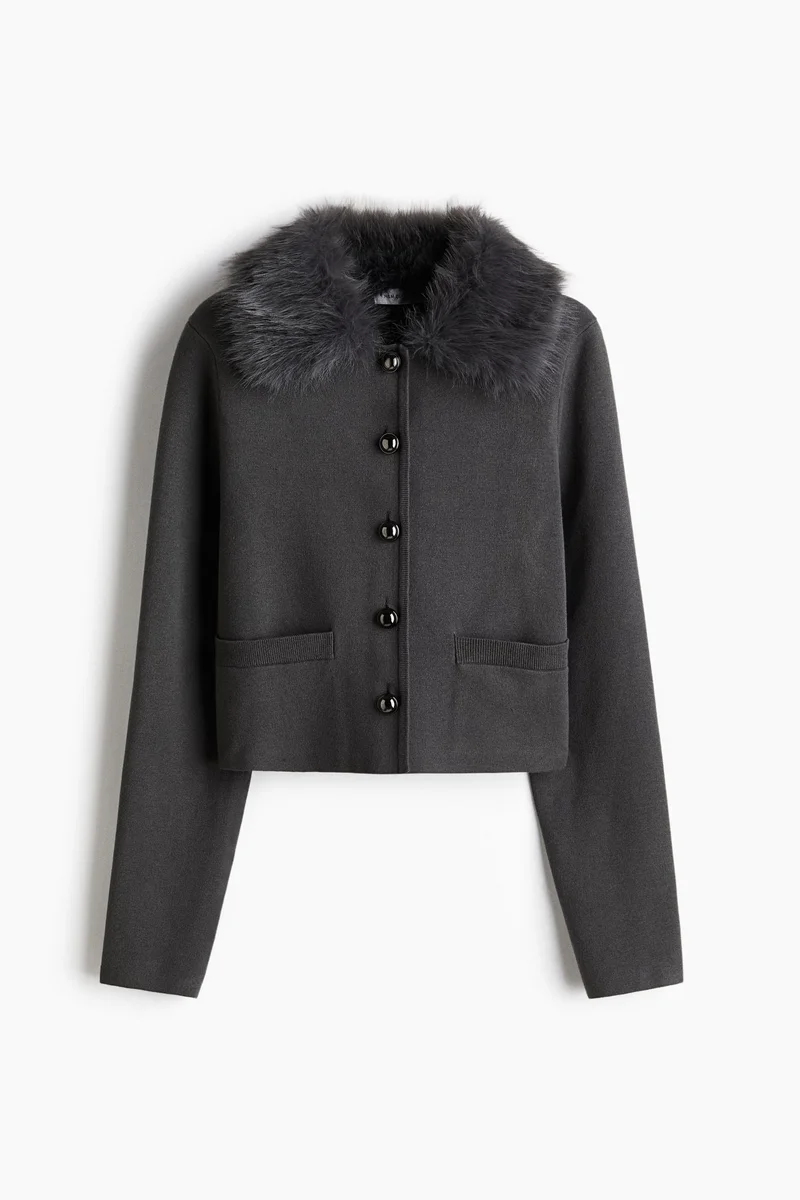 H&M Fine-knit collared cardigan