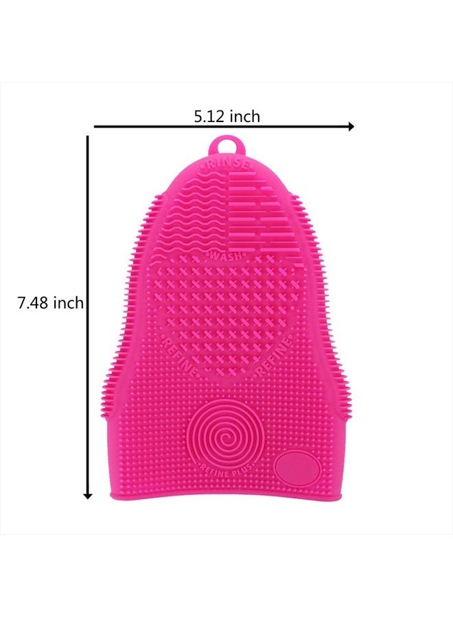 ScivoKaval Makeup Brush Cleaner Glove Mat Mitt Silicone Cosmetic Cleaning Scrubber Tool Face Brushes and Eye Brush Washing Pad Pink (Rose Red)  - Image 4