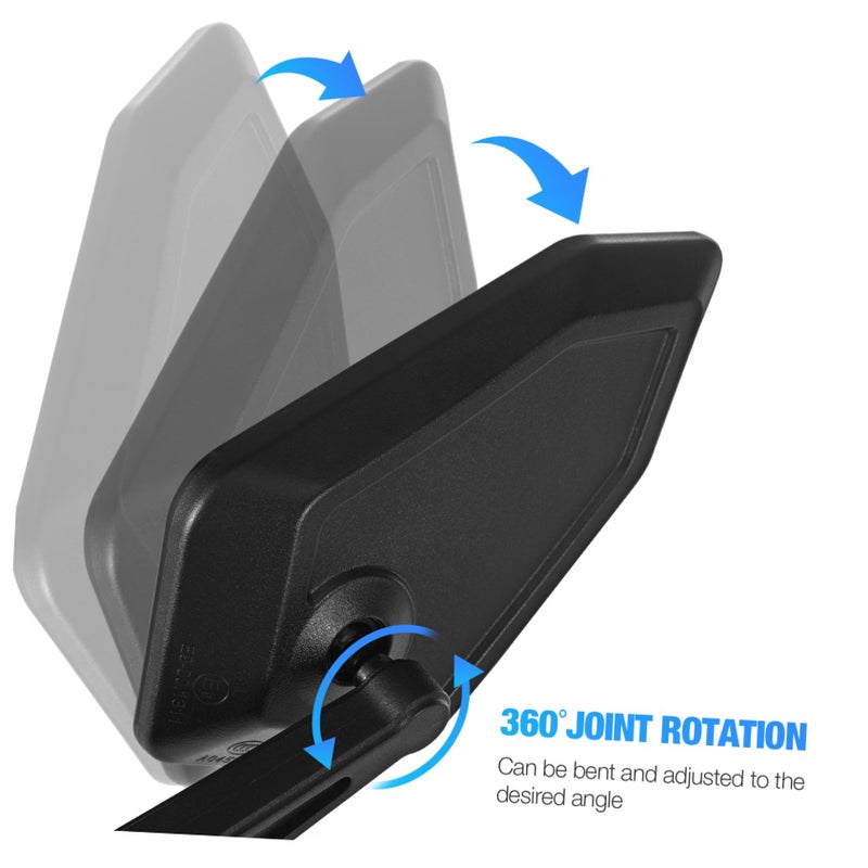 Universal Folding Motorcycle Mirrors Adjustable Shape Handlebar Mount Enhanced Visibility 1 Pair - Image 4