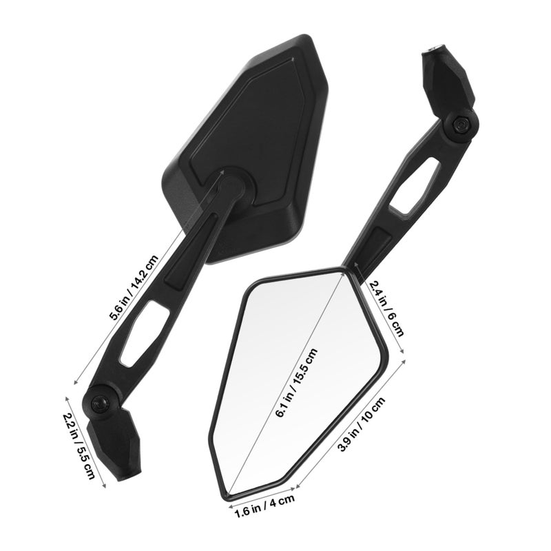 Universal Folding Motorcycle Mirrors Adjustable Shape Handlebar Mount Enhanced Visibility 1 Pair - Image 3