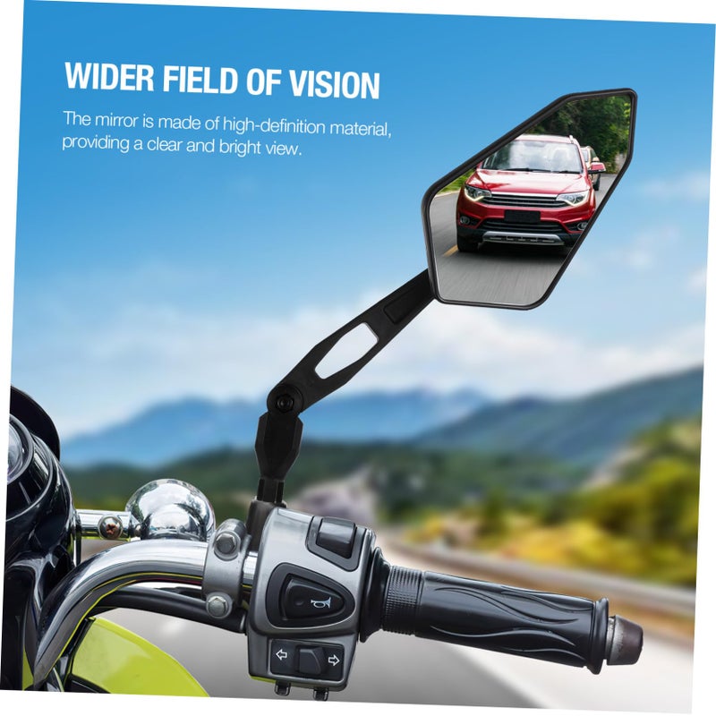 Universal Folding Motorcycle Mirrors Adjustable Shape Handlebar Mount Enhanced Visibility 1 Pair - Image 5