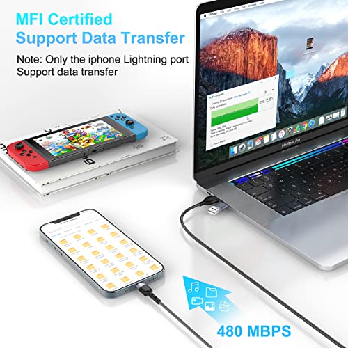 MTAKYI 10 Ft USB C Multi Fast Charging Cable Universal USB Cellphone Cables 4 in 1 Charging Cord with Lightning*2+Type C+Micro USB Nylon Braided Charger Cord Adapter for Apple iOS iPhone/Android/Samsung - Image 4