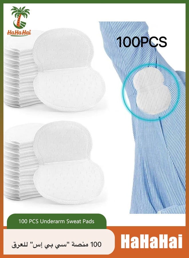 HaHaHai 100 Pieces of Armpit Sweat Pads, Underarm Sweat Pads, Self-Adhesive Armpit Protection Pads, Disposable Sweat Pads for Women and Men, Comfortable and Odorless - Image 1
