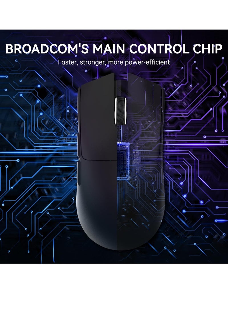 Attack Shark X11 Lightweight Wireless Gaming Mouse with RGB Charging Dock,Tri-Mode-2.4G/USB-C Wired/BT,22K DPI,PAW3311 Optical Sensor,HUYU Switch, 5 programmable Buttons for PC/Mac(Black)  - Image 5