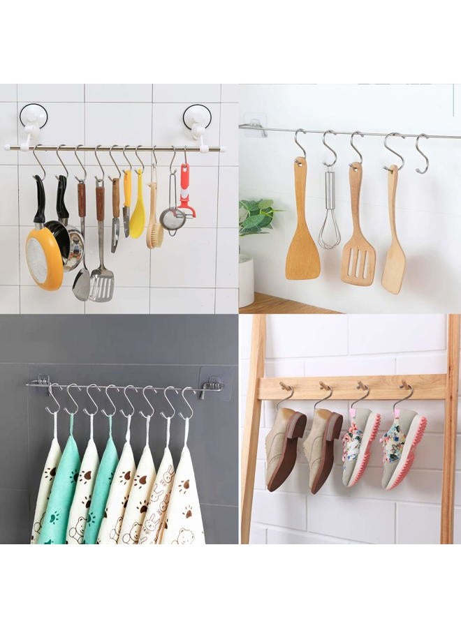 Myfolrena 20-Pack S Hooks for Hanging, 3.4 Inch Metal S Shaped Hook Heavy Duty Hanging Hooks for Pots, Pans, Plants, Bags, Cups, Clothes (Silver) - Image 4