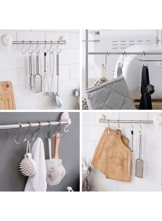 Myfolrena 20-Pack S Hooks for Hanging, 3.4 Inch Metal S Shaped Hook Heavy Duty Hanging Hooks for Pots, Pans, Plants, Bags, Cups, Clothes (Silver) - Image 2