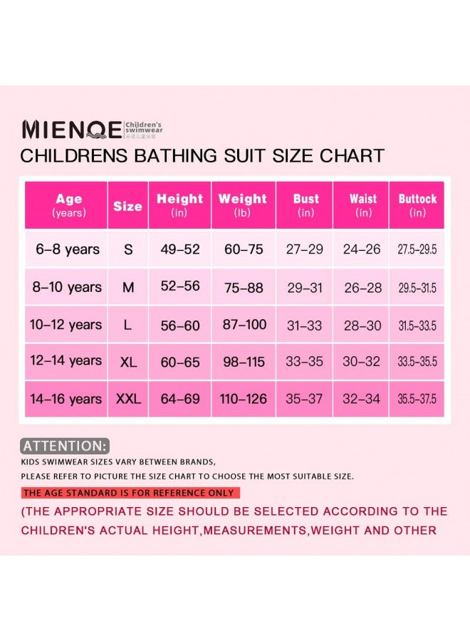 MIENOE Teen Girls' One Piece Swimsuits Kids Black Bathing Suits with Chest Pads Athletic Girl Piece UPF 50+ Sun Protection Training Surf Wear (Size 12-14Years) - Image 3