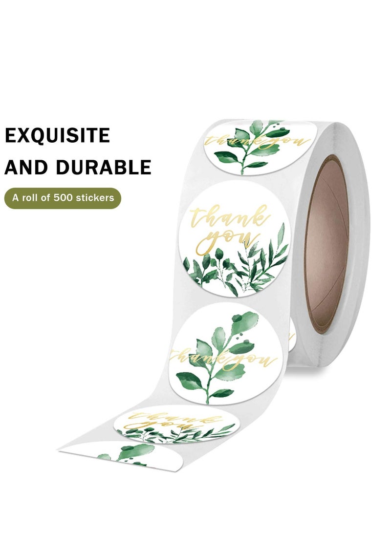 Zikra Tag Stickers, Adhesive Thank You Hot Stamping Label Stickers, Gold Font and Floral Pattern, 1.5" Round, 500 Labels per Roll Suitable for Birthday, Wedding, Gift Decoration - Image 4