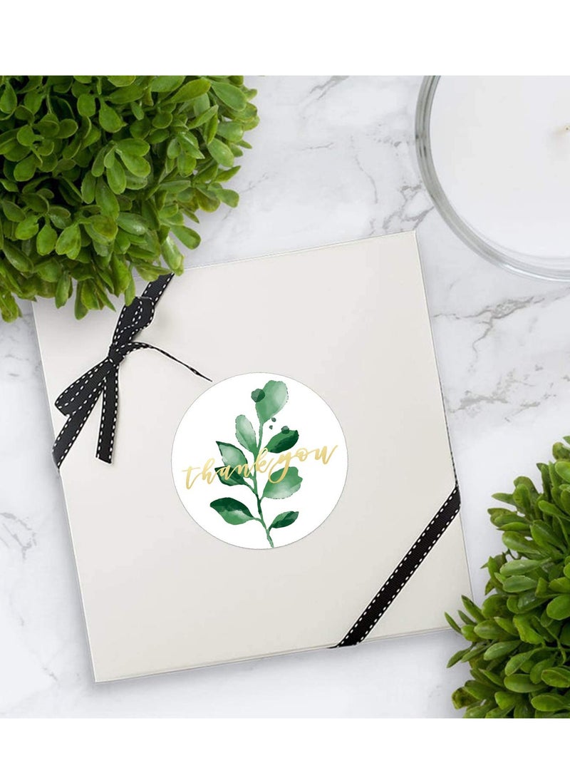 Zikra Tag Stickers, Adhesive Thank You Hot Stamping Label Stickers, Gold Font and Floral Pattern, 1.5" Round, 500 Labels per Roll Suitable for Birthday, Wedding, Gift Decoration - Image 2