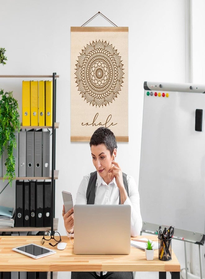 ZTGDA Boho Mandala Wall Art Exhale Inspirational Poster Minimalist Linen Canvas Hanging Print for Yoga Room, Meditation Space, or Bedroom Decor Calming Zen Home Wall Decor(Yoga) - Image 4
