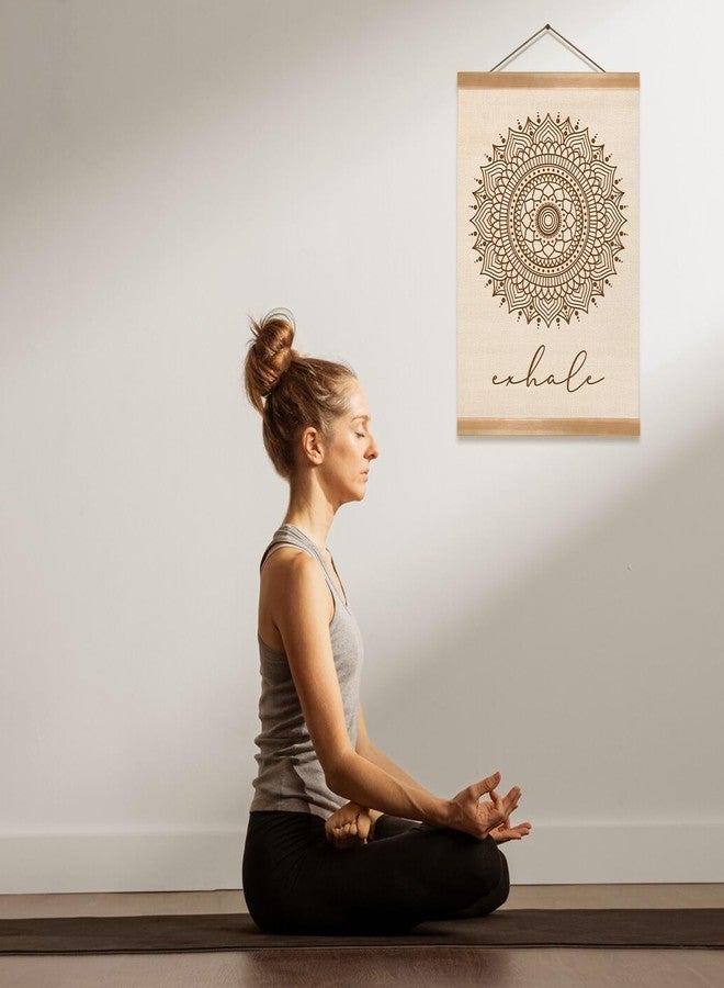 ZTGDA Boho Mandala Wall Art Exhale Inspirational Poster Minimalist Linen Canvas Hanging Print for Yoga Room, Meditation Space, or Bedroom Decor Calming Zen Home Wall Decor(Yoga) - Image 5