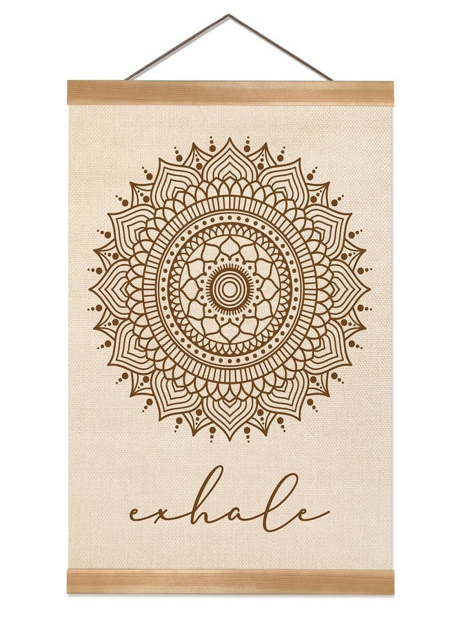 ZTGDA Boho Mandala Wall Art Exhale Inspirational Poster Minimalist Linen Canvas Hanging Print for Yoga Room, Meditation Space, or Bedroom Decor Calming Zen Home Wall Decor(Yoga) - Image 1