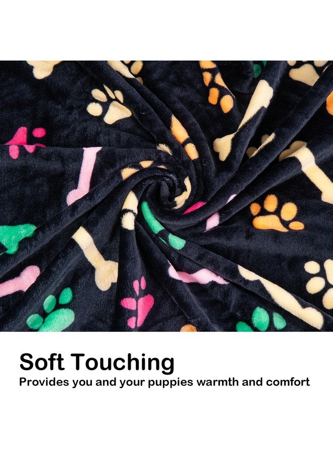 Dono 1 Pack 6 Dog&Cat Blanket, Soft Fluffy Fleece Puppy Blanket for Small Medium Large Dogs Girl, Pink Paw Print Puppy Dog Cat Warm Sleep Mat Blankets Essentials for Dogs - Image 4
