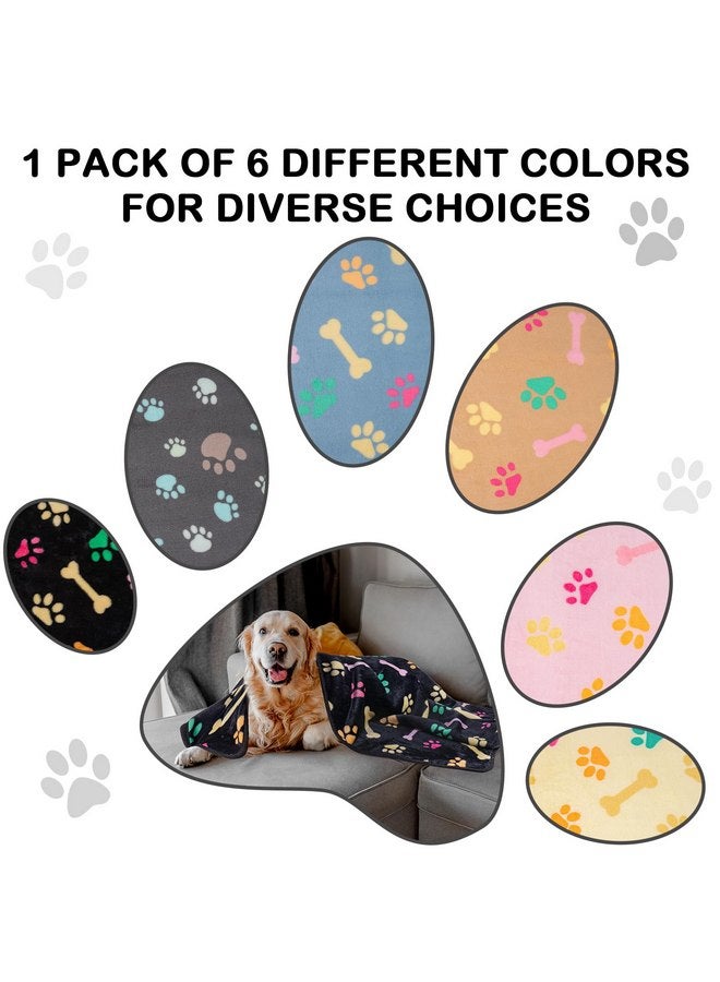 Dono 1 Pack 6 Dog&Cat Blanket, Soft Fluffy Fleece Puppy Blanket for Small Medium Large Dogs Girl, Pink Paw Print Puppy Dog Cat Warm Sleep Mat Blankets Essentials for Dogs - Image 3