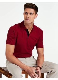 Van Heusen Van Heusen Men Athleisure Colour Fresh Regular Fit Polo T-Shirt - 100% Combed Cotton - Moisture Wicking, Ultra Soft_60032_Wine_XXL  - Image 2