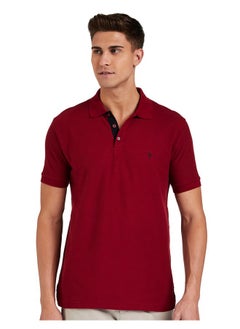 Van Heusen Van Heusen Men Athleisure Colour Fresh Regular Fit Polo T-Shirt - 100% Combed Cotton - Moisture Wicking, Ultra Soft_60032_Wine_XXL  - Image 1