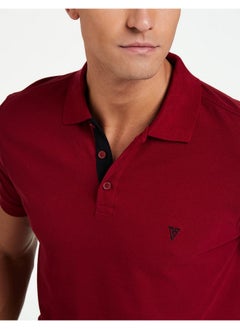 Van Heusen Van Heusen Men Athleisure Colour Fresh Regular Fit Polo T-Shirt - 100% Combed Cotton - Moisture Wicking, Ultra Soft_60032_Wine_XXL  - Image 3