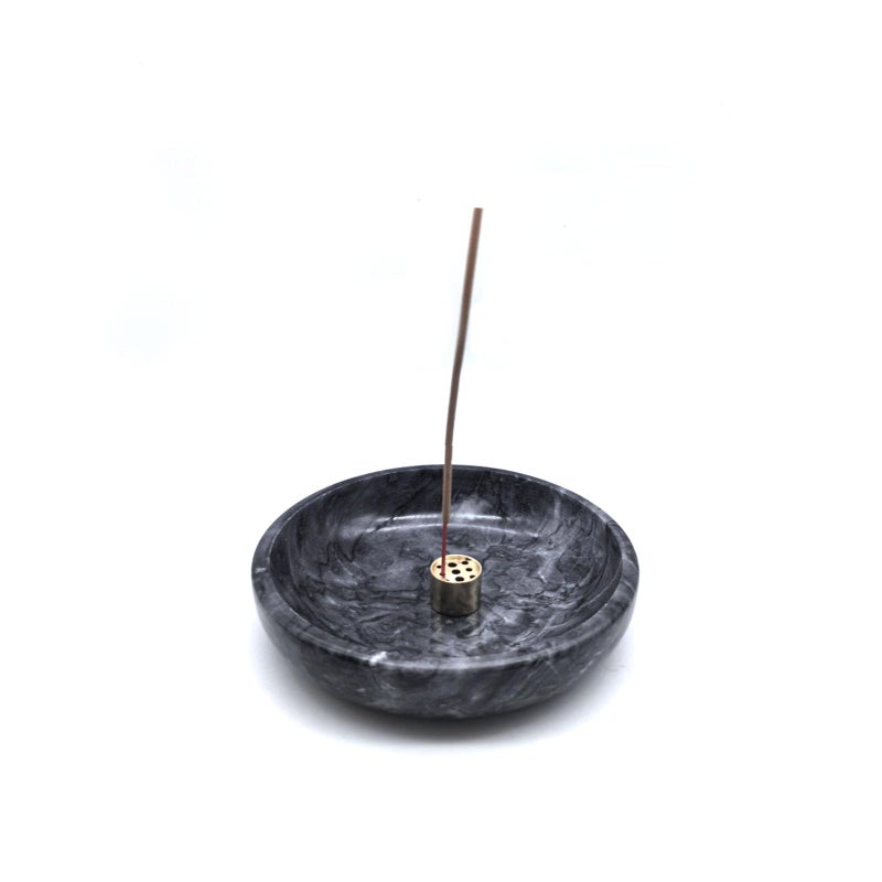 vrupin Natural Marble Incense Burner, Stick and Reflux Incense Holder, Handmade Stick Incense Burner, Ideal for Incense Smoking, Incense Burning and Decoration (Extra Large 5.91inBlack) - Image 3