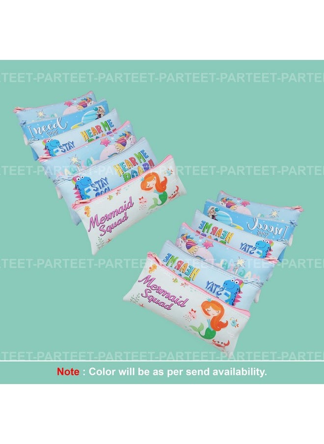 Parteet - Silicone Birthday Party Return Gift - 12Pc Cartoon Printed Multipurpose Pouches With Stationery For Kids (Assorted Design), Multicolor - Image 1