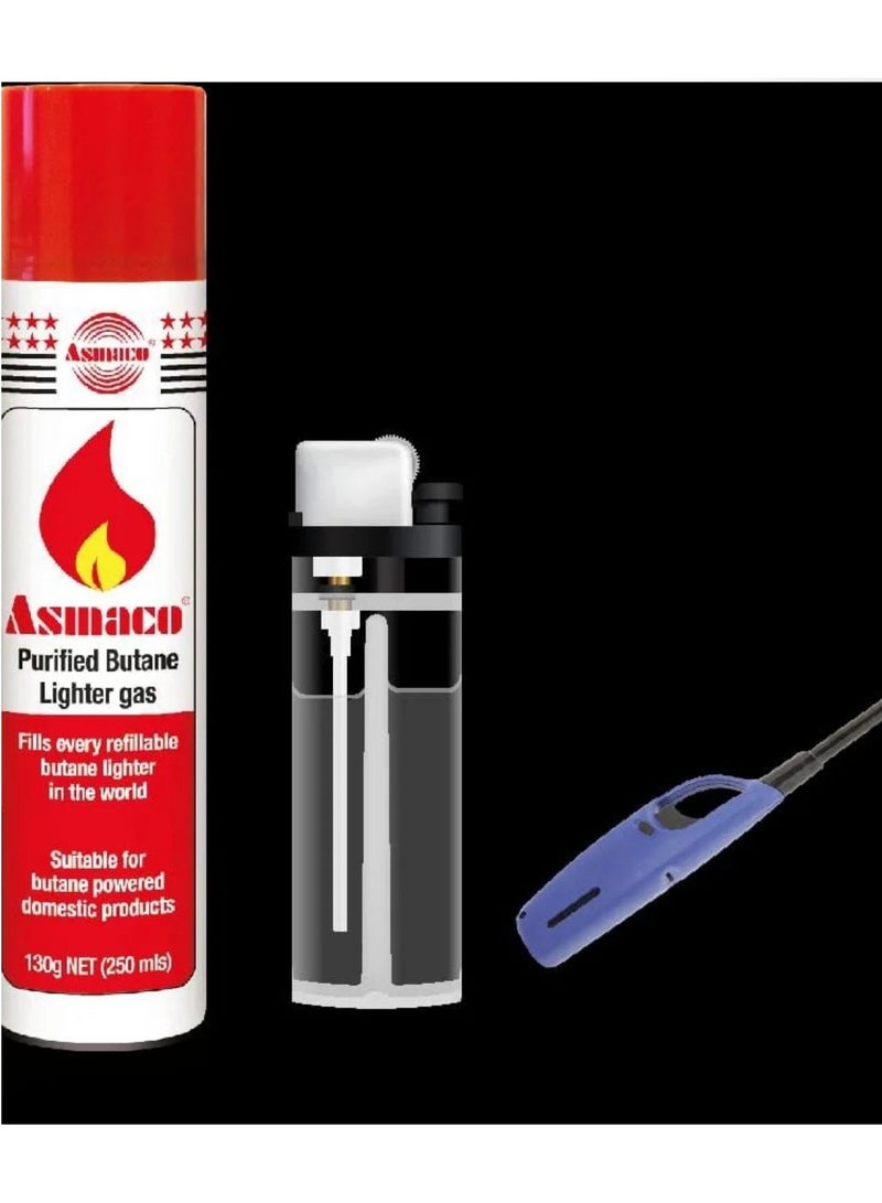 Asmaco Refill GAS 250ml - With 5 Multi-Nozzle Adapters for Universal Compatibility - Image 2