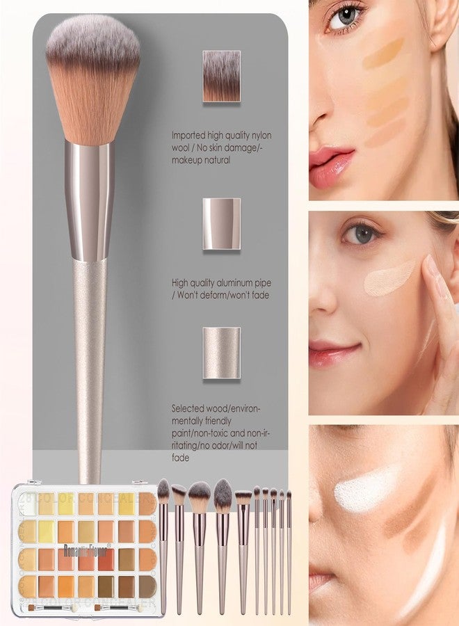 VolksRose 28 Colors Correcting Concealer Palette, Full Coverage Cream Contour Palette with Brush, Long Lasting Waterproof Foundation Highlighting Concealer Cream Makeup Palette - Image 3
