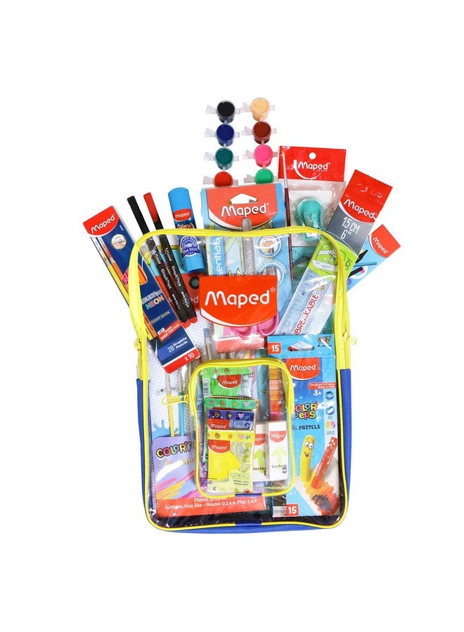 Maped MAPED Wonder Kit for Kids|Comes with Transparent Zipper Bag|Kit for School Essentials| Combination of 14 Items| Non Toxic Product Kit |Travel-Friendly Backpack | Ideal for Kids Gift & New Year Gift  - Image 1