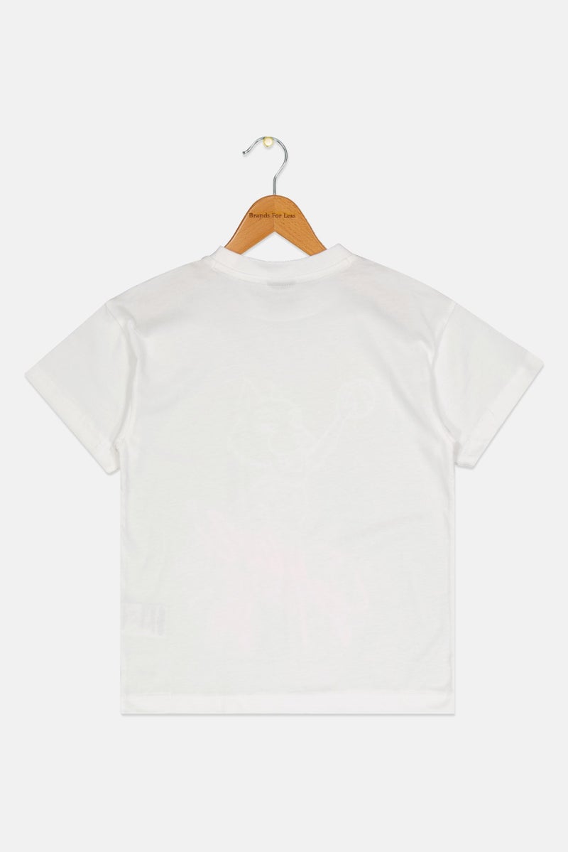 PUMA Kids Boy Graphic Print Short Sleeve Outdoor T-Shirt, White - Image 2