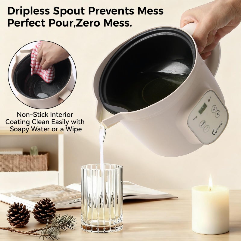 Yuuchail 1.6QTs Electric Wax Melter with Digital Display, Precise Temp Control 90â€“300Â°F, 3-Hour Auto Shut-Off & Non-Stick Coating, Wax Melting Pot for DIY Candle Making, Soap Making, Wax Crafts - Image 4