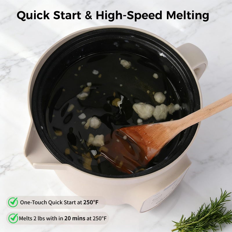 Yuuchail 1.6QTs Electric Wax Melter with Digital Display, Precise Temp Control 90â€“300Â°F, 3-Hour Auto Shut-Off & Non-Stick Coating, Wax Melting Pot for DIY Candle Making, Soap Making, Wax Crafts - Image 5