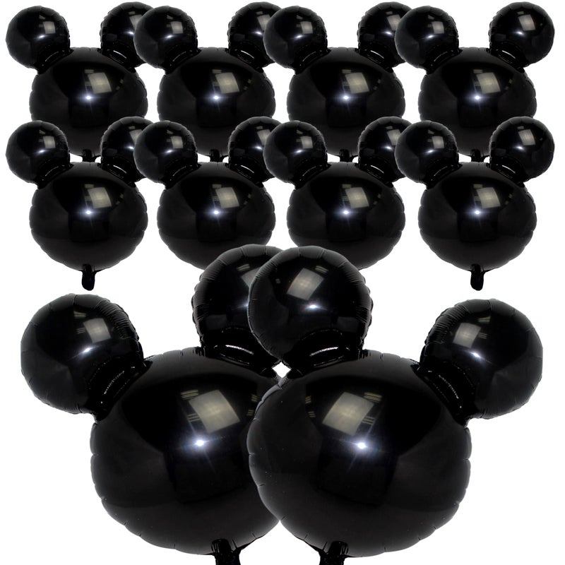 BOGAZNET 10 PCS Black Mouse Head Foil Balloons for Kids 24 Murine Mylar Balloons for 1st Birthday Mouse Head for Kids Party Decoration and Birthday Party Supplies - Image 2