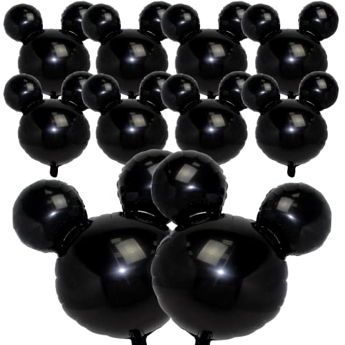 BOGAZNET 10 PCS Black Mouse Head Foil Balloons for Kids 24 Murine Mylar Balloons for 1st Birthday Mouse Head for Kids Party Decoration and Birthday Party Supplies - Image 1