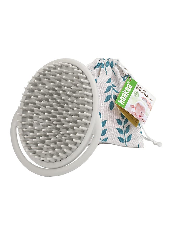 haakaa - Silicone Baby Hair Scalp Massager Shower Brush, Grey - Image 1
