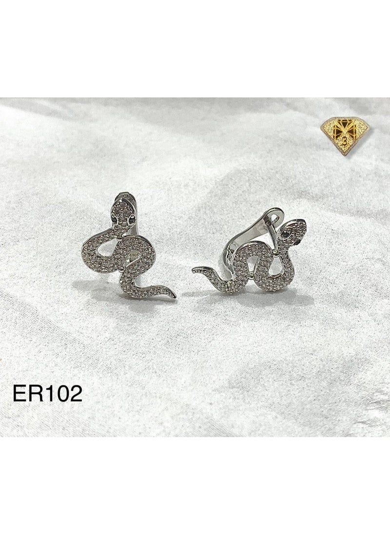 3Diamonds - 3diamond Platinum Plated Earring For Women Cubic Zircon Stone - Image 1