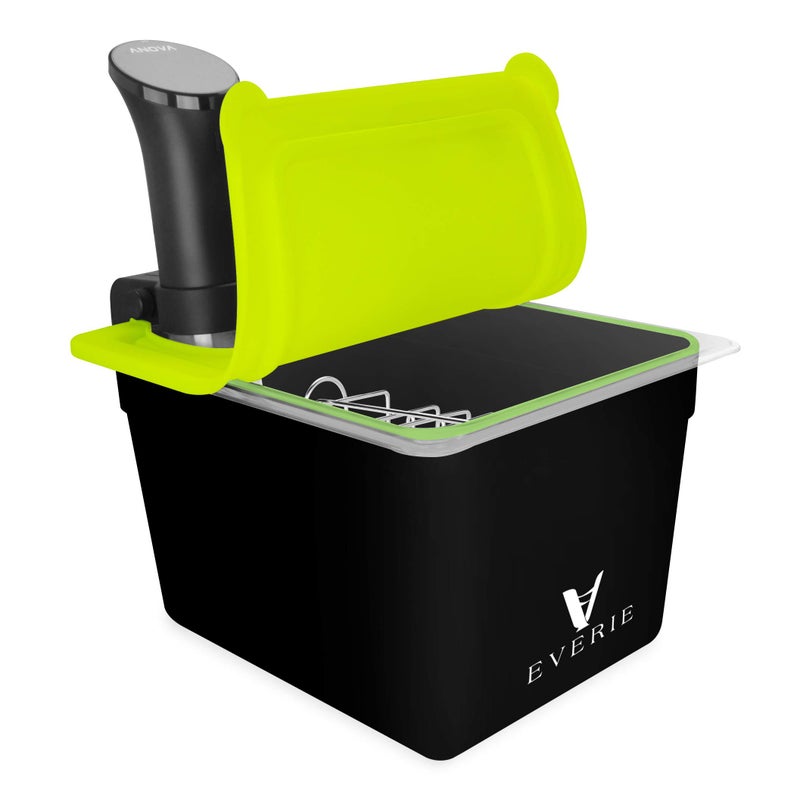 EVERIE EVERIE Sous Vide Container with Universal Silicone Lid and Sous Vide Rack and Container Sleeve Compatible with Anova All Models,Breville Joule, Instant Pot Sous Vide Cooker (KIT-TY-GJ)  - Image 1