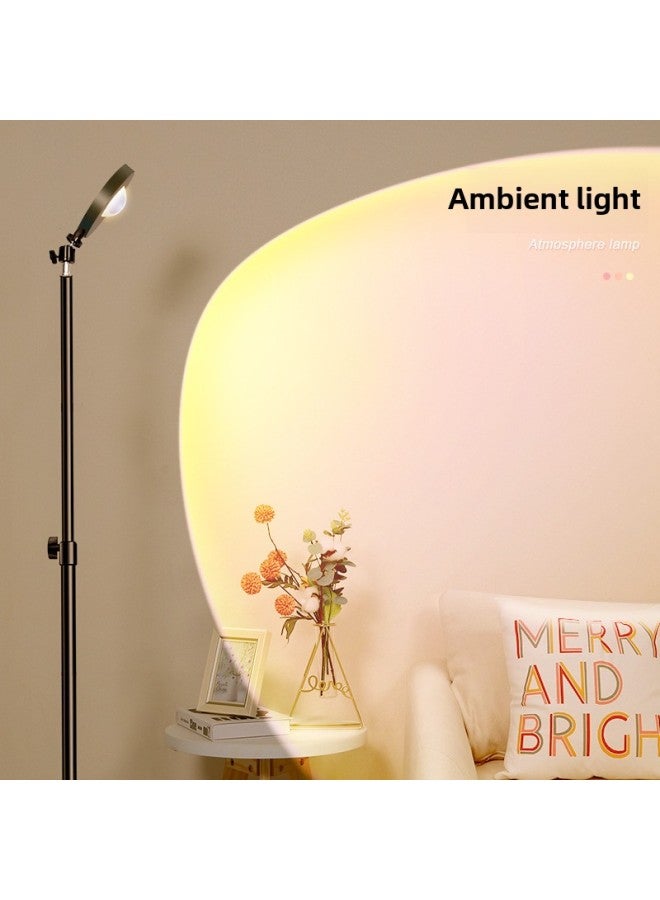 general Live Background Atmosphere Light Sunset Light Anchor Background Outline Fill Light Live Room Layout Spotlight-Specification:Live Broadcast Atmosphere Light 【white And Yellow Light】 + 2.1m Light Stand - Image 2