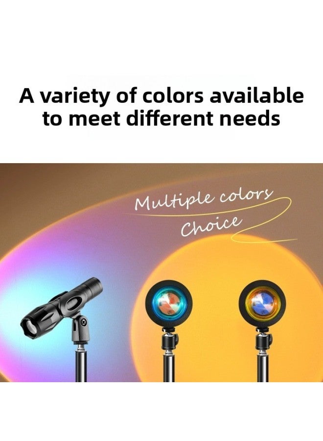 general Live Background Atmosphere Light Sunset Light Anchor Background Outline Fill Light Live Room Layout Spotlight-Specification:Live Broadcast Atmosphere Light 【white And Yellow Light】 + 2.1m Light Stand - Image 5