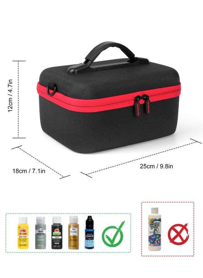 Yewltvep Acrylic Paint Storage case for Apple Barrel Acrylic Paint with 10pcs Paint Brush, Craft Paint Storage for 24 Bottles of 2 oz Acrylic Paint, Hard Shell Acrylic Paint Bottle Storage Organizer case - Image 5