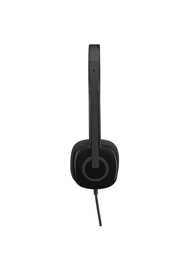 Logitech H151 Wired Headset, Stereo Headphones With Rotating Noise-Cancelling Microphone, 3.5 mm Audio Jack, In-Line Controls, PC/Mac/Laptop/Tablet/Smartphone Black - Image 3