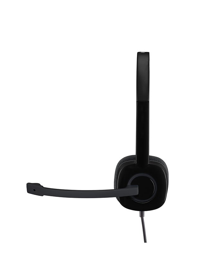 Logitech H151 Wired Headset, Stereo Headphones With Rotating Noise-Cancelling Microphone, 3.5 mm Audio Jack, In-Line Controls, PC/Mac/Laptop/Tablet/Smartphone Black - Image 2
