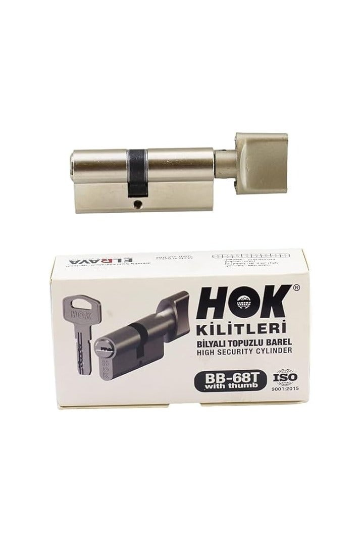 Hoka Knob Cylinder Barrel Lock Door Safety Security 5 Keys- Turkey Hok BB68T - Image 1
