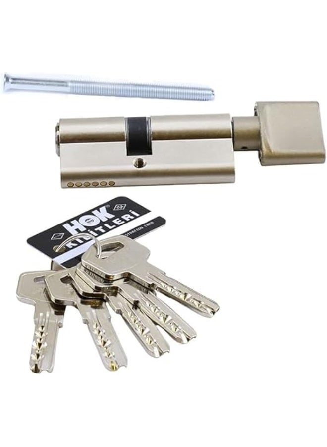 Hoka Knob Cylinder Barrel Lock Door Safety Security 5 Keys- Turkey Hok BB68T - Image 3